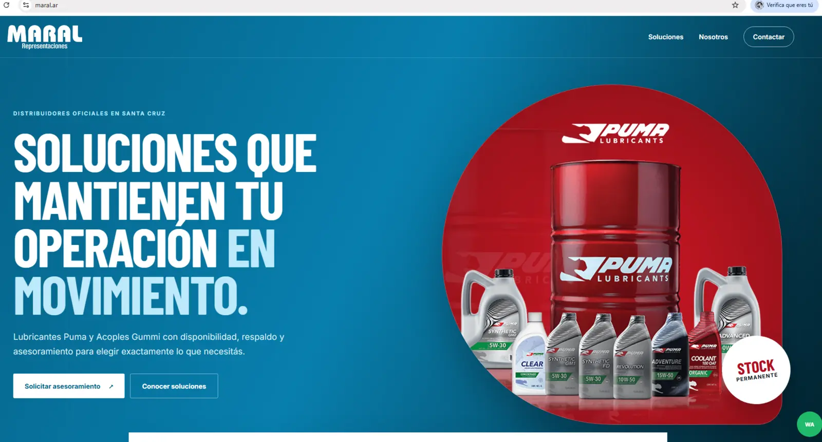 Página web de Maral Representaciones