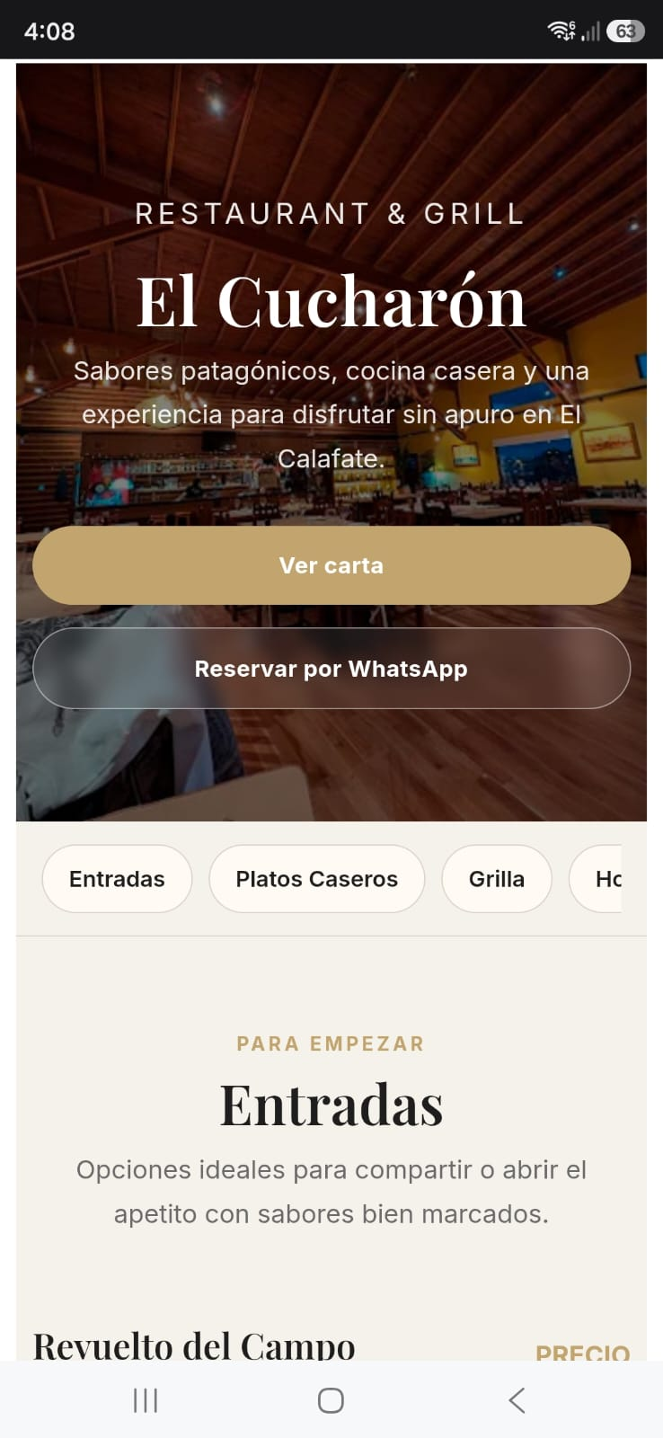 Carta digital de El Cucharón