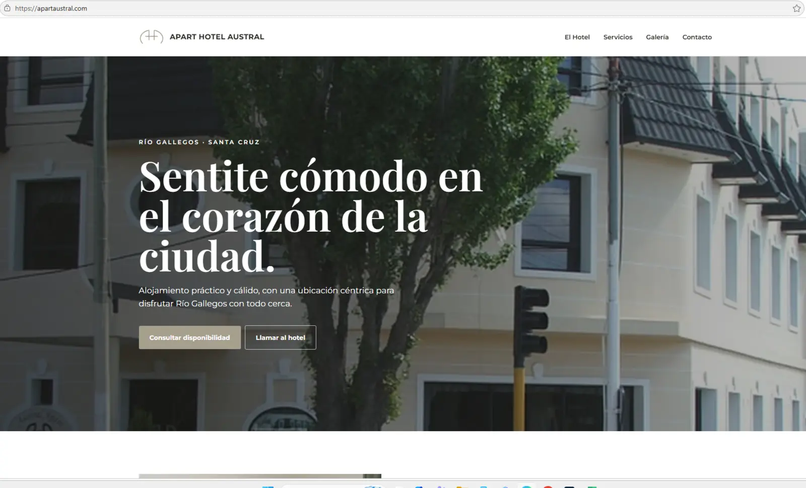 Página web de Apart Hotel Austral