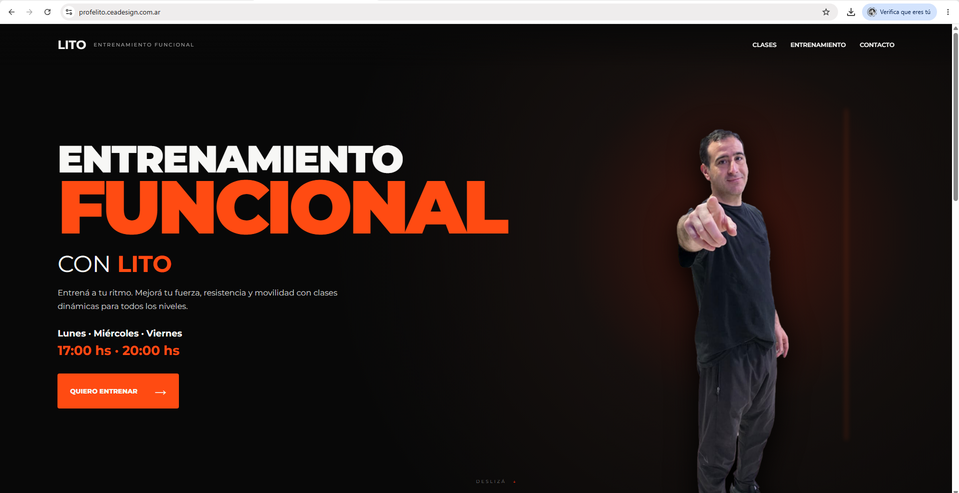 Página web de Lito Entrenamiento Funcional